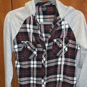 Cotten flannel with hoodie